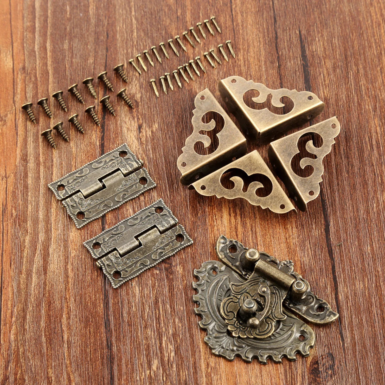 7pcs/set Antique Bronze Padloc - огляд і ціна Furniture Hardware Hinges