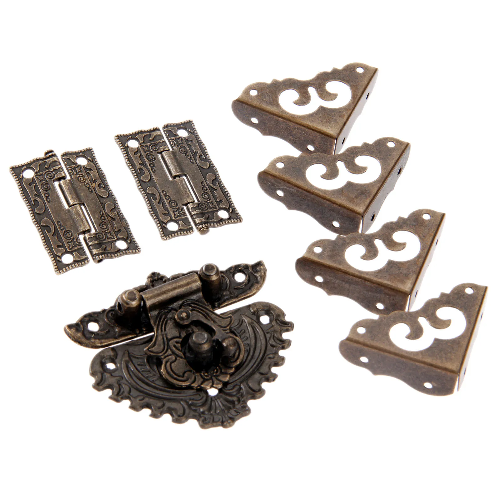 7pcs/set Antique Bronze Padloc - огляд і ціна Furniture Hardware Hinges