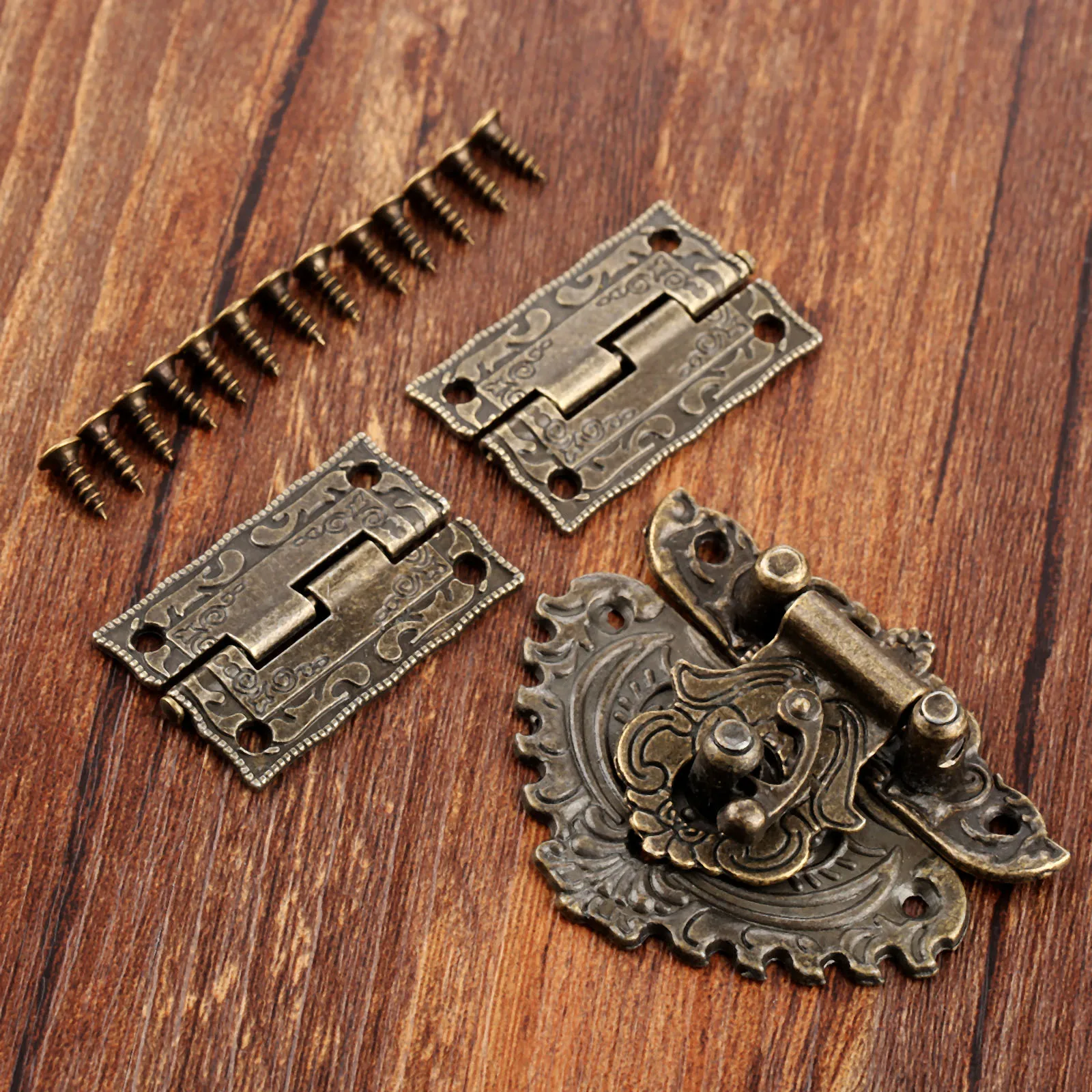 3pcs/set Antique Bronze Padloc - огляд і ціна Furniture Hardware Hinges